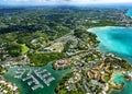 Aerial view of Marina Bas-du-Fort, Pointe-ÃÂ -Pitre, Grande-Terre, Guadeloupe, Caribbean Royalty Free Stock Photo